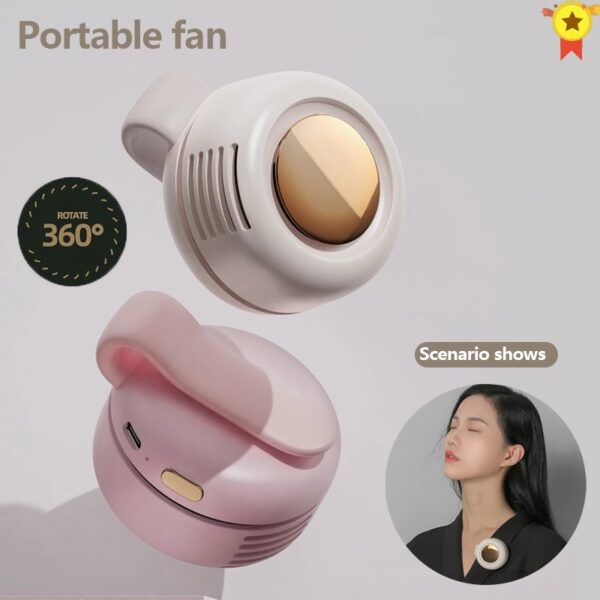 Mini Clip Fan Hanging Waist Neck Fan Girl Electric Air Cooling Fan 900mah USB Leafless Fan 3 Speeds For Outdoor Camping Fishing - Image 9
