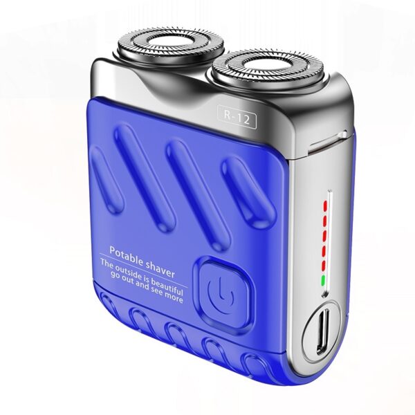 Portable Rotary Dual Ring Electric Shaver Men Travel Mini Shaver Double Floating Magnetic Blade Head Rechargeable Pocket Razors - Image 4