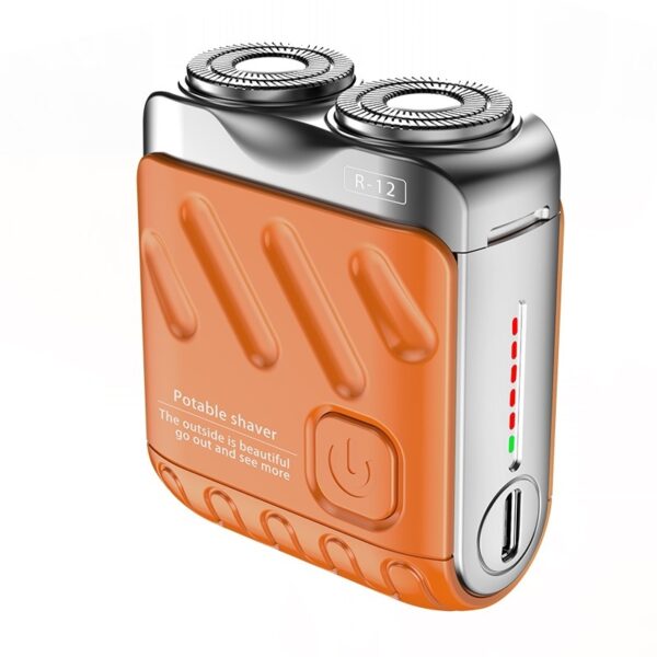Portable Rotary Dual Ring Electric Shaver Men Travel Mini Shaver Double Floating Magnetic Blade Head Rechargeable Pocket Razors - Image 3