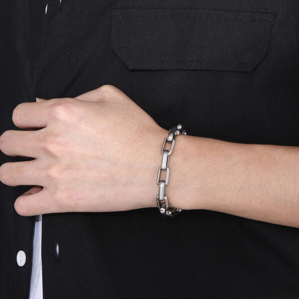 Men's Titanium Steel Bracelet Ins Niche Design Hip-hop Geometric Bracelet - Image 5