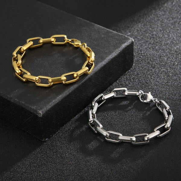 Men's Titanium Steel Bracelet Ins Niche Design Hip-hop Geometric Bracelet - Image 2