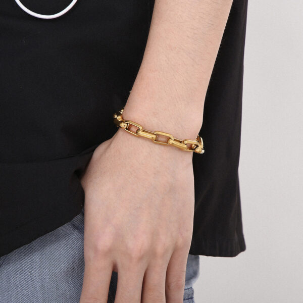 Men's Titanium Steel Bracelet Ins Niche Design Hip-hop Geometric Bracelet - Image 4