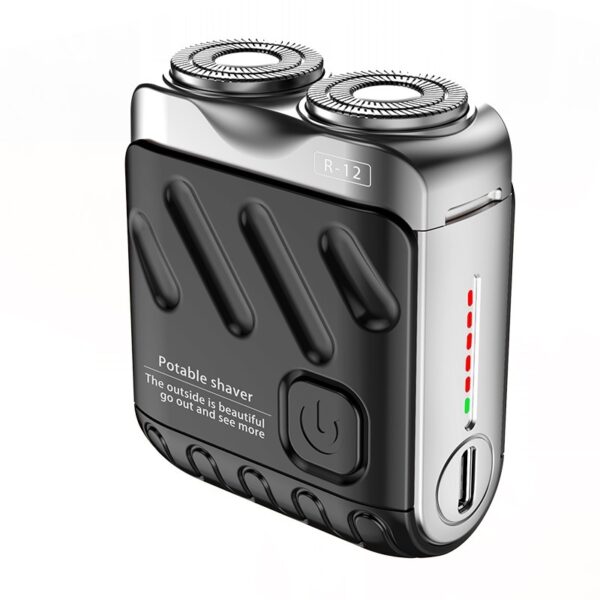 Portable Rotary Dual Ring Electric Shaver Men Travel Mini Shaver Double Floating Magnetic Blade Head Rechargeable Pocket Razors - Image 5