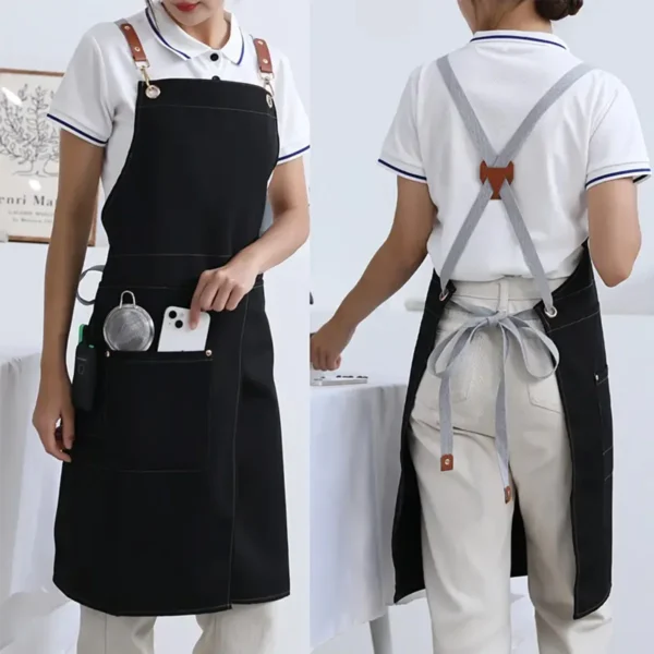 Waterproof Canvas Apron with Pockets – Split Skirt Design for Comfort & Mobility - Image 5