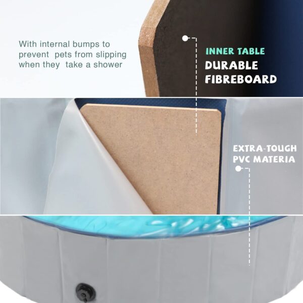 Foldable Pet Pool Swimming Pool Paddling Pool Thickened Non-slip Density Plate Free Zipper Bag - Image 3